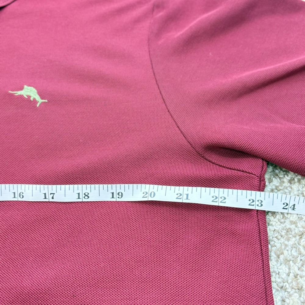 Tommy Bahama Polo Shirt Mens LG Burgundy IslandZone Supima Cotton Golf Travel - Picture 6 of 9